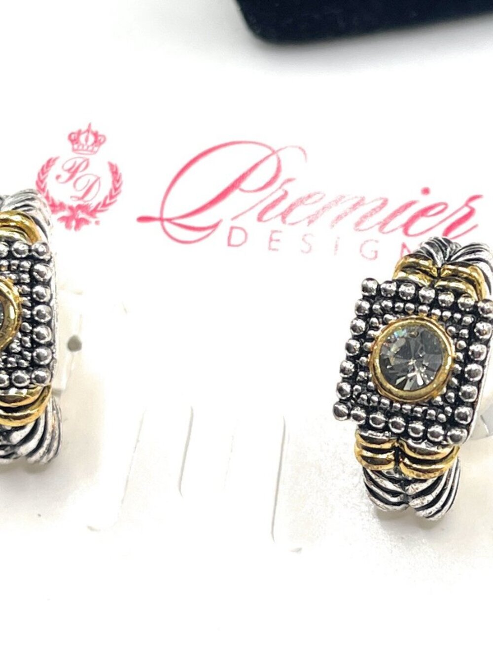 Premier Designs Retired Zirconia Earrings (Clips) 4861